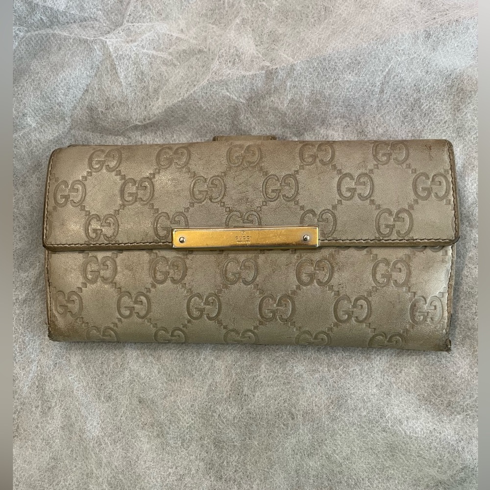 AUTHENTIC VINTAGE GUCCI GUCCISSIMA LEATHER BI-FOLD LONG WALLET - GG MONOGRAM
